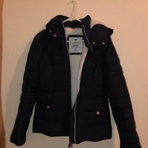 Navy Blue Puffer Jacket w/ Sherpa Inside Lining